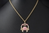 Jazychic Krebs Sternzeichen Anhänger Pink Saphir Diamanten in Roségold 