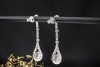 Lange Tropfen Ohrringe Ohrhänger Ohrstecker Diamanten in 750er Weißgold 