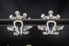 Ohrringe Ohrclips mit Oval Saphir und Diamanten in Platin und Weißgold 