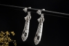 Vintage Art déco Ohrringe Ohrhänger mit Diamanten und Onyx Platin 950 