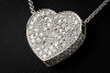 Al Coro Herz Collier Kette mit Anhänger mit Diamanten in 750er Weißgold 