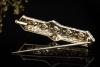 Lange Art Déco Brosche Nadel Diamanten Goldschmiedearbeit Weißgold Gold 