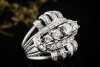 Vintage Cluster Ring mit Diamanten Goldschmiedearbeit in 750er Weißgold 