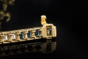 Armband Saphire und Diamanten eckig Tennisarmband Blau Weiß Gelbgold 750 