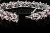 Vintage Armband Marquise Rubine und Altschliff Diamanten in Weißgold 750 