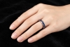 Memoire Ring mit Cabochon Saphiren Vintage Handarbeit Platin 950 Gr. 53 