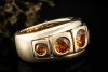 A. Odenwald Ring mit Orange Saphir massiv gefertigt in 750er Gelbgold 