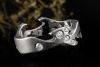 Georg Jensen Ring mit Diamanten Außergewöhnliche 750er Weißgold Arbeit 