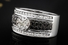 FABIANI Ring Bandring mit schwarzen und weißen Diamanten in Weißgold 585 