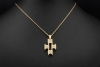 Victor Mayer Anhänger im Kreuz Design mit Diamanten in 750er Gelbgold 