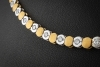 Tenniscollier Kette mit Diamanten Handarbeit in 750er Gelbgold Weißgold 