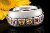 Odenwald Eternity Drehring Tango mit bunten Saphiren Massiv Weißgold 750 