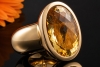 Schubart Citrin Ring Großer Cocktailring Massive Roségold 750 Handarbeit 