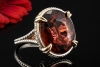 Exklusiver Cocktailring Großer Rubellit und Diamanten in 585er Weißgold 