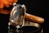 Victor Mayer Ring Cocktailring Rauchquarz und Diamanten in Gelbgold 750 