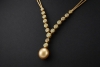 Y-Collier Goldene Südsee Perle und Diamanten Handarbeit in Gelbgold 750 