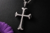 Juwelier Leicht Kreuz Anhänger Diamanten schwarze Saphire 750er Weißgold 