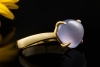 BVLGARI Mediterranean Eden Seltener Chalzedon Cabochon Ring Gelbgold 750 