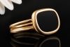 Roberto Coin Ring Schwarze Jade Asymmetrisches Design in 750er Roségold 