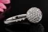 Designer Ring Kugel mit Diamanten in 750er Weißgold Goldschmiedearbeit 