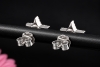 Hollfelder Ohrringe Stern Ohrstecker mit Diamant-Pavé in 750er Weißgold 