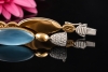 Hollfelder Armband Blauer Bergkristall Diamanten 750er Roségold Weißgold 