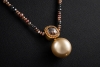 Diamantcollier 42 Carat braune & schwarze Diamanten Südseeperle Gold 750 