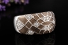 Leo Wittwer Ring mit Emaille Braun - Grau und Diamanten in Weißgold 750 