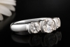 Trilogie Brillantring 1,78 Carat natürliche Diamanten in 750er Weißgold 