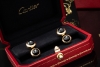 Cartier Manschettenknöpfe mit Onyx Kugeln Schwarz Gelbgold 750 Full Set 