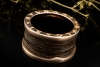 BVLGARI B.zero1 Ring 4-Band Marmor Braun Naturstein 750er Roségold Gr 54 