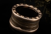BVLGARI B.zero1 Ring 4-Band Marmor Braun Naturstein 750er Roségold Gr 55 