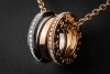 BVLGARI B.zero1 Collier Kette Anhänger Diamanten 750er Roségold Weißgold 