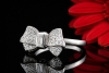 Chopard Ring Schleife mit Baguette Solitär und Diamanten in Weißgold 750 