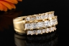 Ring mit Eckige Diamanten Carréschliff 2,80 Ct 750er Gelbgold Handarbeit 