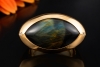 Vhernier Ring mit Falkenauge & Diamanten Massive Arbeit in Roségold 750 