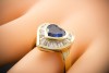 HANS DIETER KRIEGER HERZ Ring mit Saphir im Herzschliff und Diamanten 750er Gold 