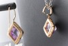 Schmuckset Ohrhänger + Anhänger Amethyst & Brillanten 750 Rotgold LP 7.650,- 