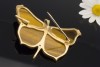 Schmetterling mit Tigerauge und Brillanten Brosche Nadel in Gelbgold 750 