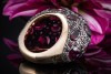 Großer Pomellato Ring Tabou mit Rhodolith Granat in 750er Roségold Gr 53 