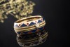 Wellendorff Ring Bordure mit Diamant Emaille Blau Rot 750er Gelbgold 60 