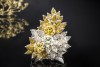 Cocktail Ring mit Diamanten Gelb Weiß Exkl. Handarbeit in 750er Weißgold 