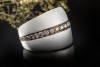Al Coro Ring Offene Ringschiene mit braunen Diamanten in 750er Weißgold 