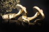 Manschettenknöpfe Belfiore Florenz mit Rubin und Perlmutt 750er Gelbgold 