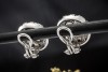 Ohrclips Ohrringe mit Diamanten rund geflochten in 750er Weißgold 