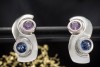 Odenwald Ohrclips Ohrstecker Tango mit Saphir Blau Violett Weißgold 750 