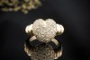 Herz Ring in mit Diamanten Brillanten Pavé Feine Handarbeit in Gelbgold 