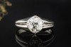 Solitär Vintage Ring 1 Altschliff Diamant 2 Ct Handarbeit 750er Weißgold 