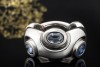 Odenwald Ring Tango mit Saphir Massive Goldschmiedearbeit 750er Weißgold 