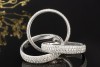 Designer Dreier Ring 3,50 Carat Diamanten rundum in 750er Weißgold Gr 52 